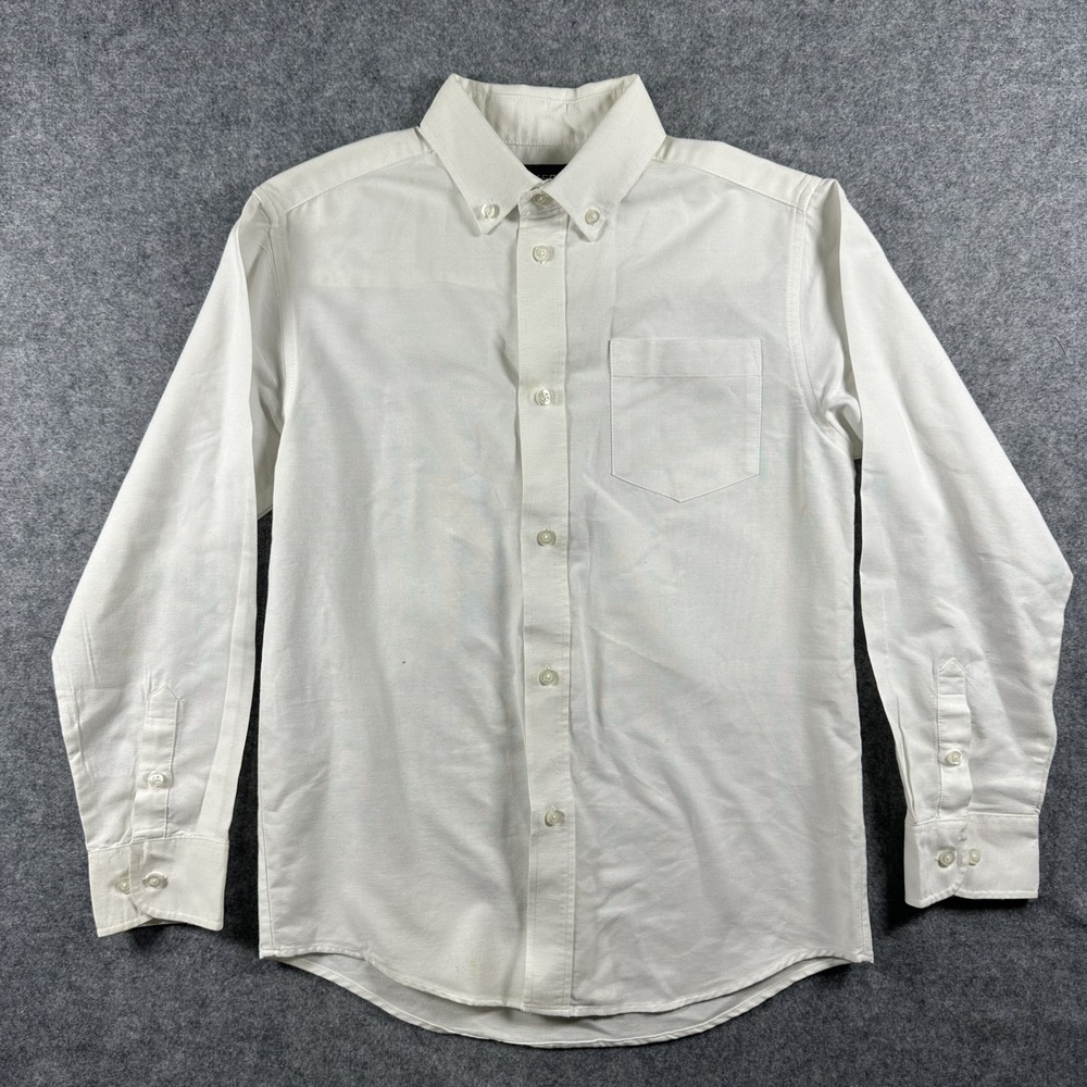 Dockers Boys Button-Down Shirt Size 12 White Cotton Blend Long Sleeve